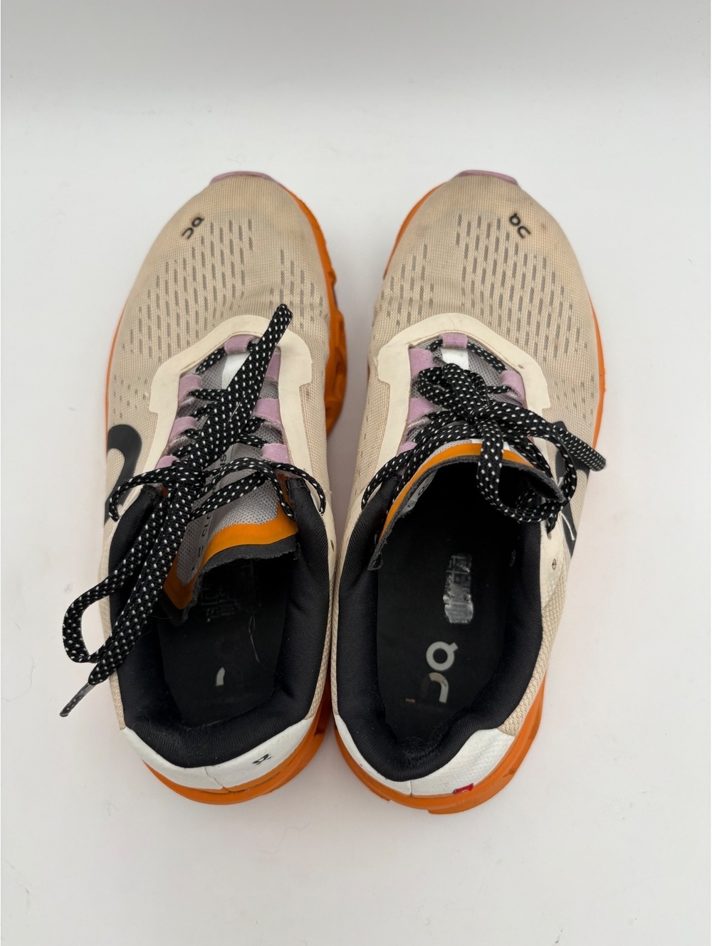 On Cloud Cloud Monster Woman’s 8.5 Running Shoes in White and Orange Sneakers - Picture 8 of 9